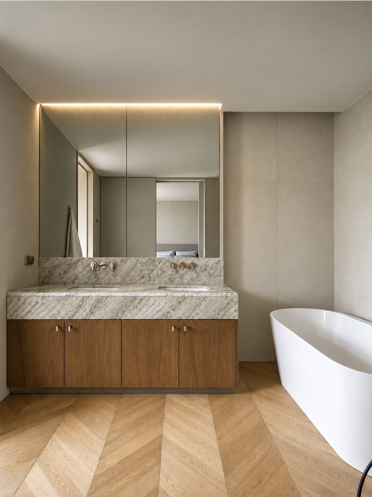 Duque, a renovated apartment by Saldanha in the Avenidas Novas, Lisbon: bathroom