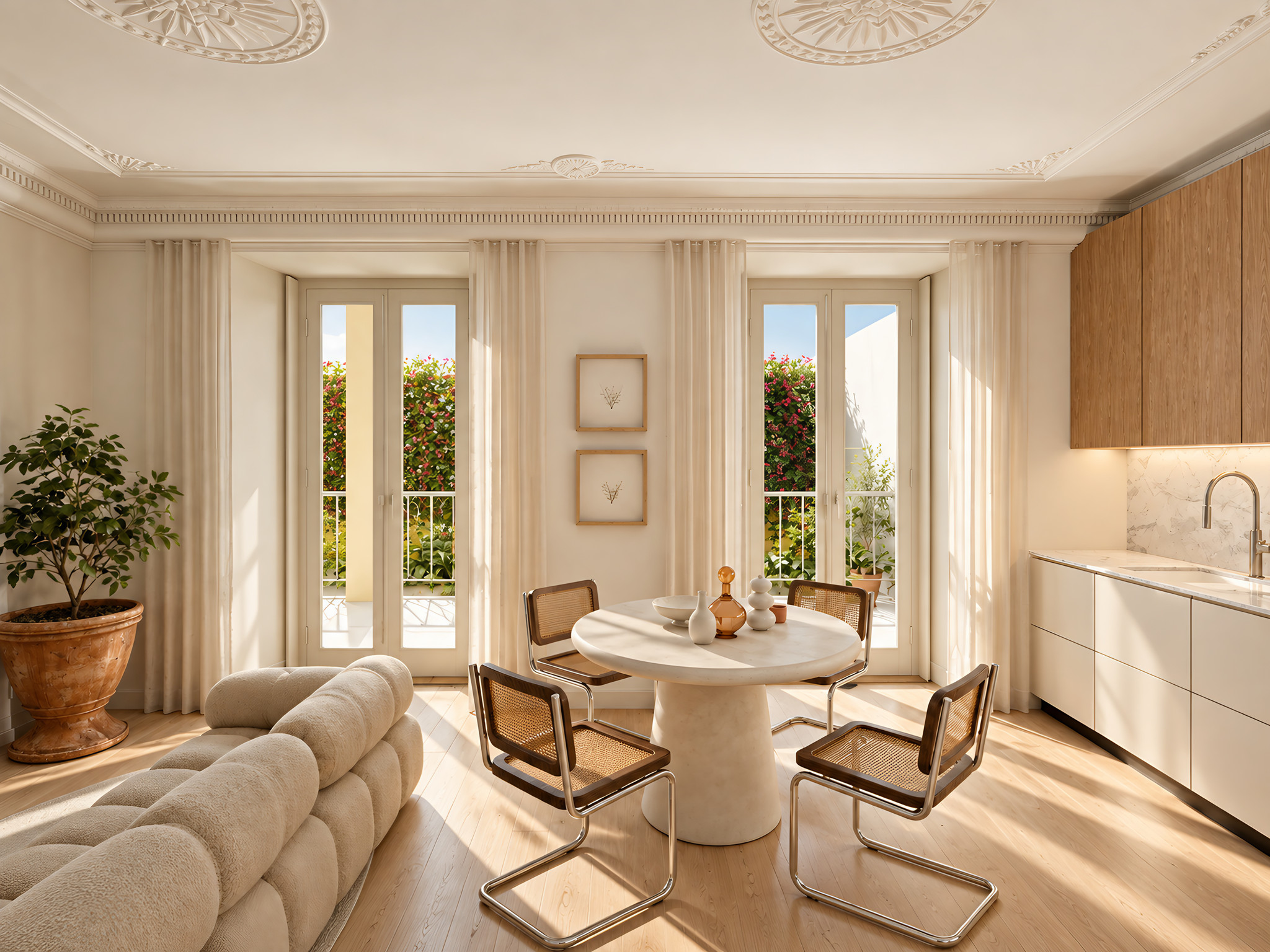 Pedra Friso, Unit 10 · Cesário · Living room towards the terrace
