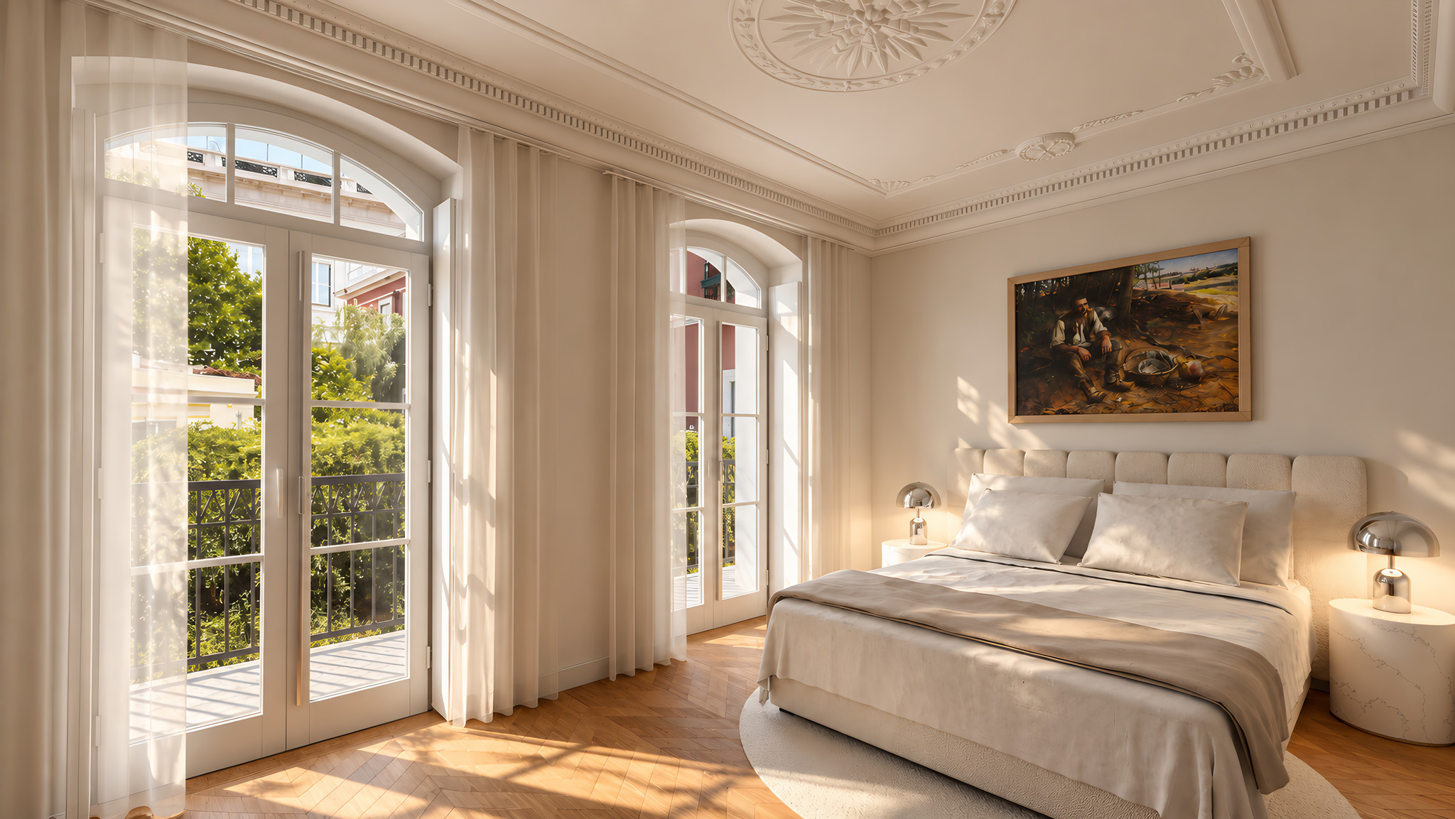 Pedra Friso, Unit 2 · Camões: bedroom with rooftop garden view